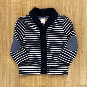 Joe Fresh Navy Blue and White Striped Cardigan Size 18-25 Month.